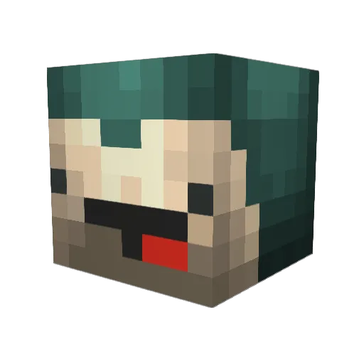 Zero_D Minecraft avatar head, 3D render