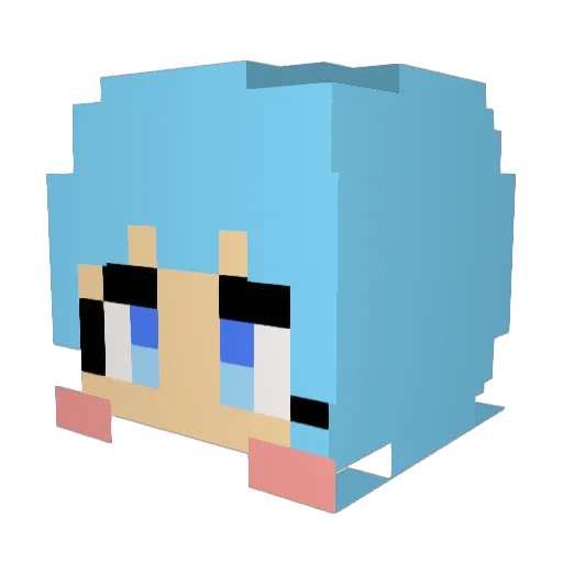 Zero_bluemoon Minecraft avatar head, 3D render