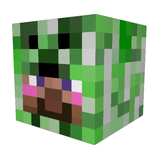 Zero_ness Minecraft avatar head, 3D render