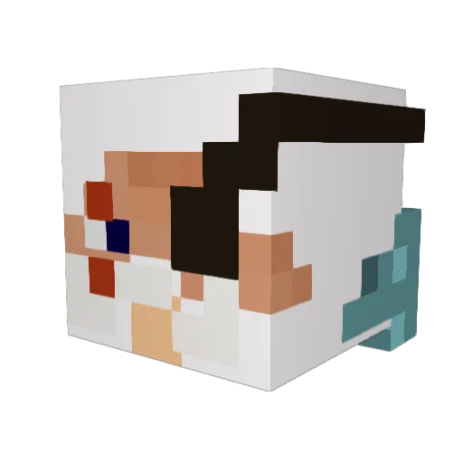 Zero_seven Minecraft avatar head, 3D render
