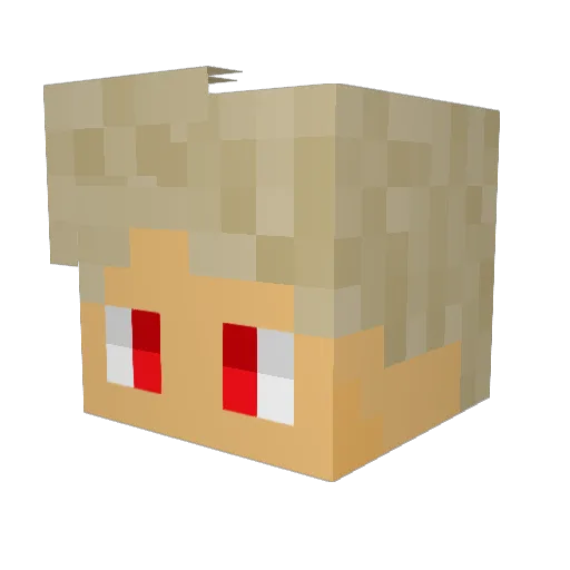 Zerobald Minecraft avatar head, 3D render