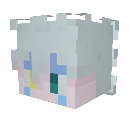 Zerobi2 Minecraft avatar head, 3D render