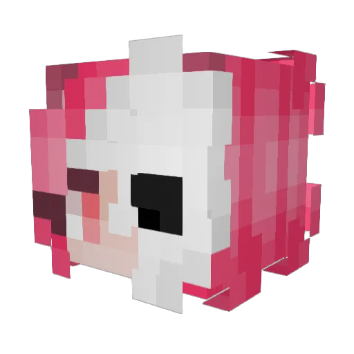 Zerobied Minecraft avatar head, 3D render