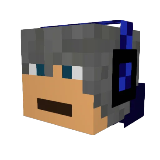 Zerotary Minecraft avatar head, 3D render