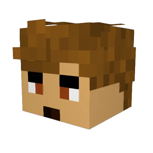 ZeroxMusic Minecraft avatar head, 3D render