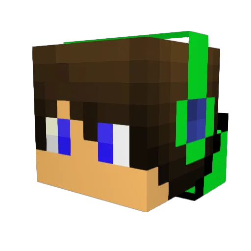 Zeroxnu Minecraft avatar head, 3D render