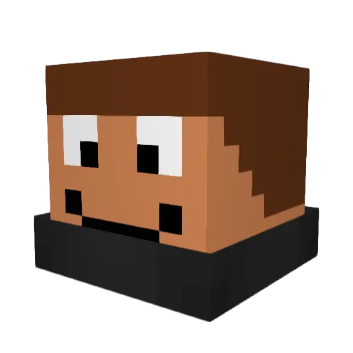 Zerspielt Minecraft avatar head, 3D render