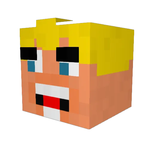 Zertaner Minecraft avatar head, 3D render