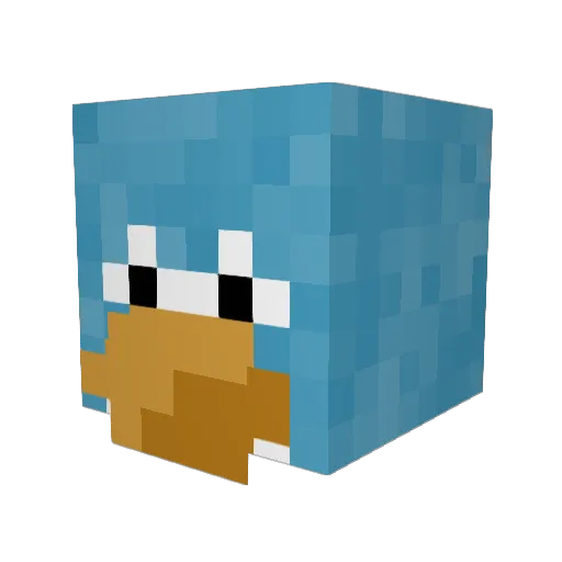 Zeruuoo Minecraft avatar head, 3D render