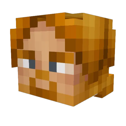 Zerzhun Minecraft avatar head, 3D render