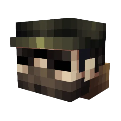 Zeskeel Minecraft avatar head, 3D render