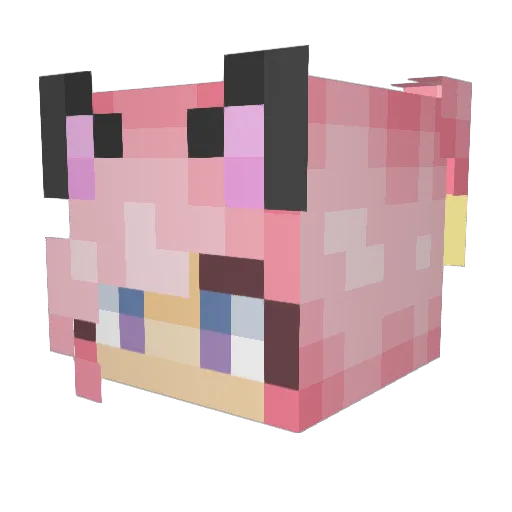 Zessita Minecraft avatar head, 3D render