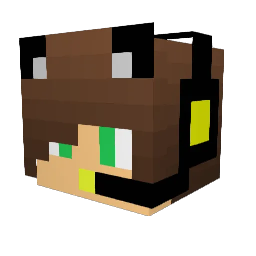 Zest_game Minecraft avatar head, 3D render