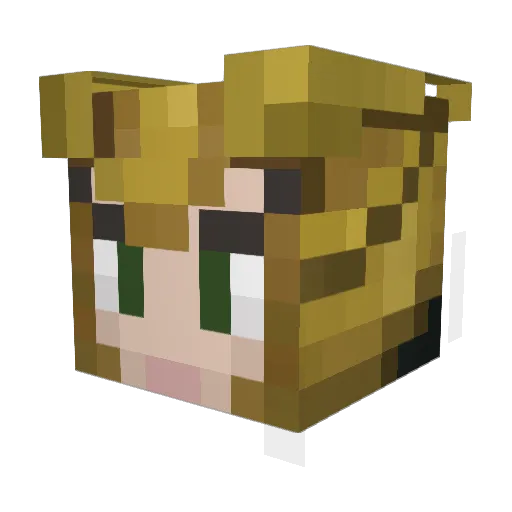 Zestfule Minecraft avatar head, 3D render