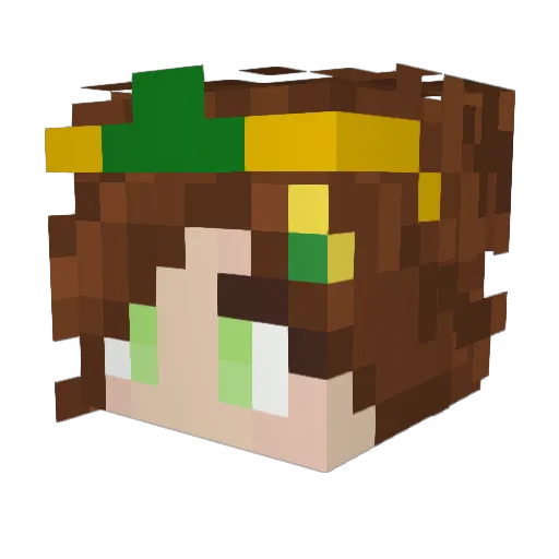 Zestless Minecraft avatar head, 3D render