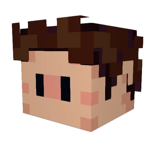 Zestu Minecraft avatar head, 3D render