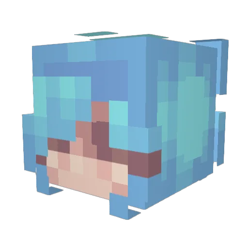 ZestyWaffles Minecraft avatar head, 3D render