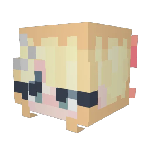 Zesuto Minecraft avatar head, 3D render