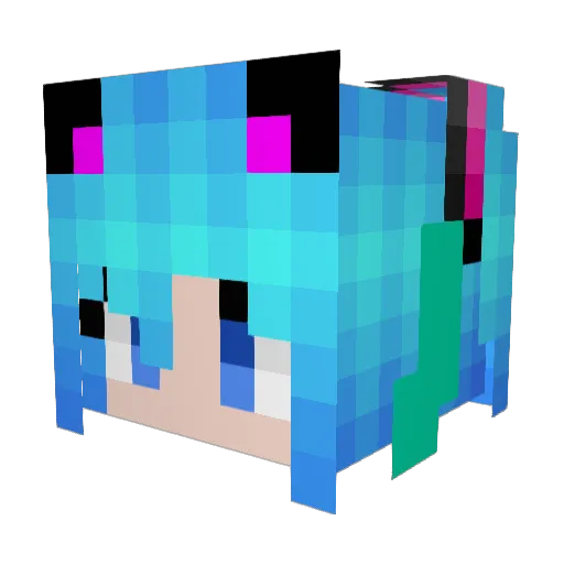 Zetabladez Minecraft avatar head, 3D render