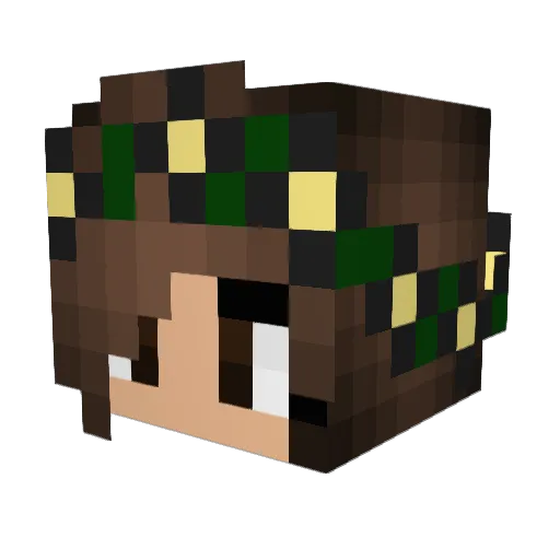Zeterr Minecraft avatar head, 3D render