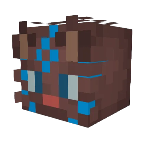 Zetlemi Minecraft avatar head, 3D render
