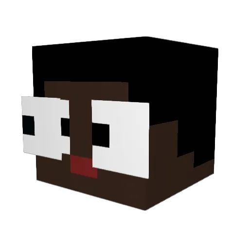 Zetraaa Minecraft avatar head, 3D render