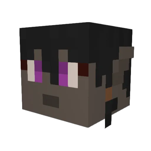 Zetro Minecraft avatar head, 3D render