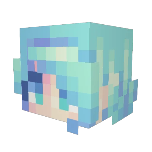 Zettase Minecraft avatar head, 3D render