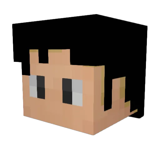 Zeubbb Minecraft avatar head, 3D render