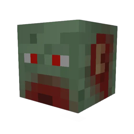 Zeus0 Minecraft avatar head, 3D render