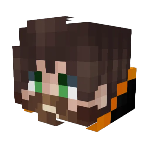 Zeuser Minecraft avatar head, 3D render
