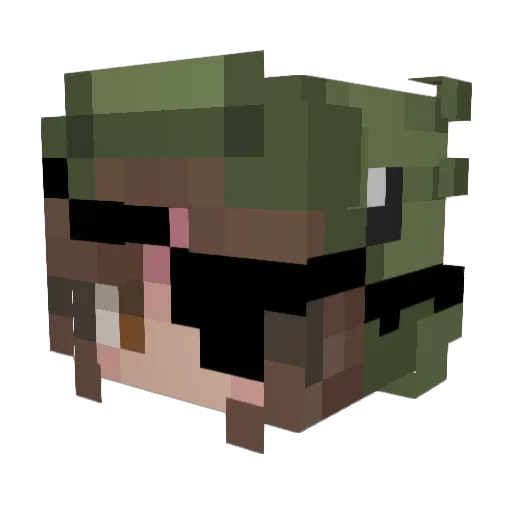 ZeusundHera Minecraft avatar head, 3D render