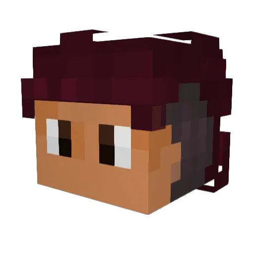 ZevZero Minecraft avatar head, 3D render