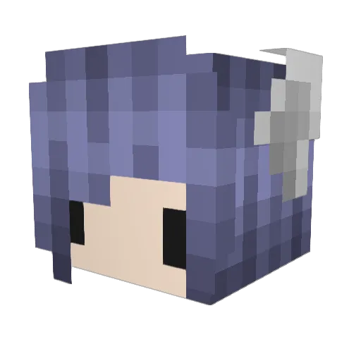 ZevaStar Minecraft avatar head, 3D render