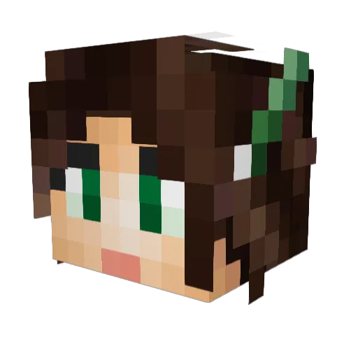 Zevrix Minecraft avatar head, 3D render