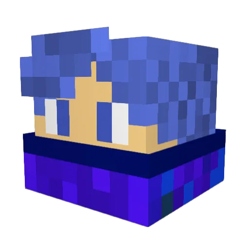Zewalll Minecraft avatar head, 3D render