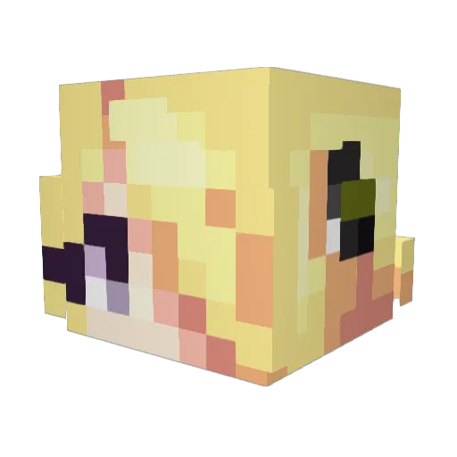 Zewef Minecraft avatar head, 3D render