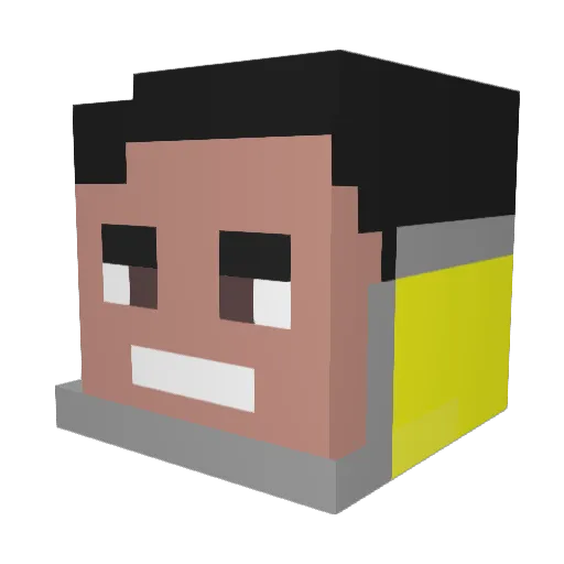 Zewwil666 Minecraft avatar head, 3D render