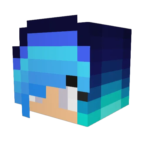 Zexehh Minecraft avatar head, 3D render