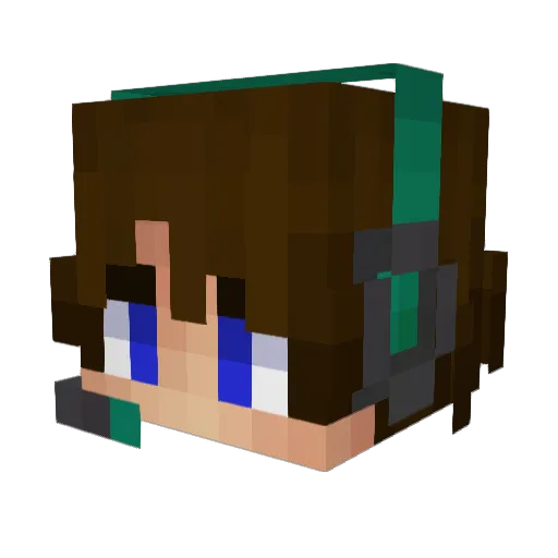 Zexiile Minecraft avatar head, 3D render