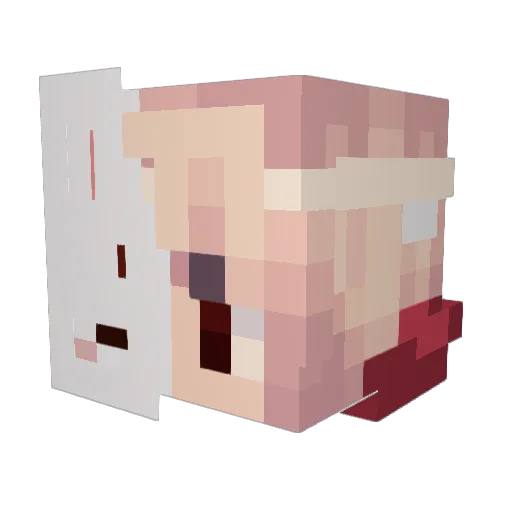 Zexix Minecraft avatar head, 3D render