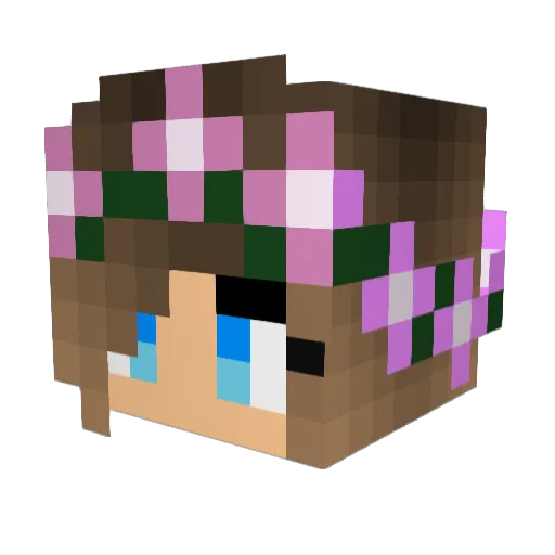 Zexru Minecraft avatar head, 3D render