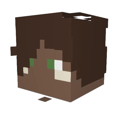 Zeyax Minecraft avatar head, 3D render