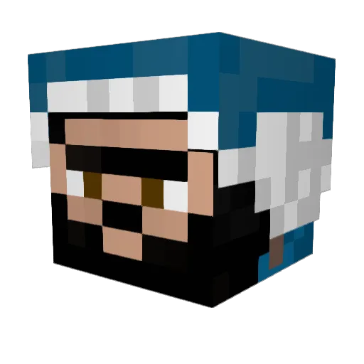 Zeynzii Minecraft avatar head, 3D render