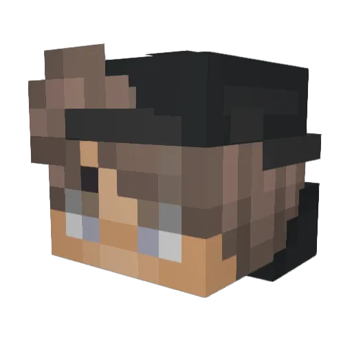Zeyoko Minecraft avatar head, 3D render