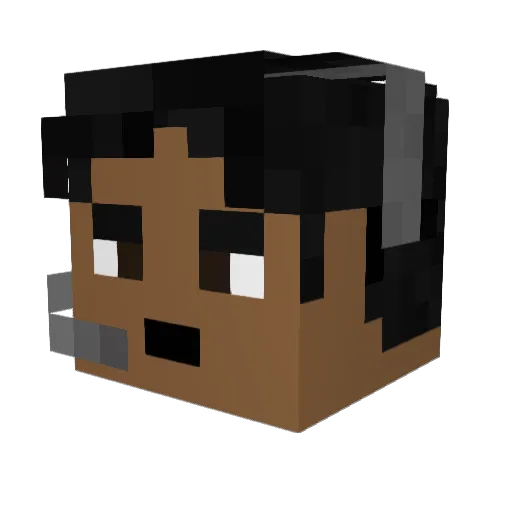 Zeyora Minecraft avatar head, 3D render