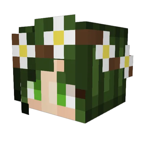 Zeyria Minecraft avatar head, 3D render