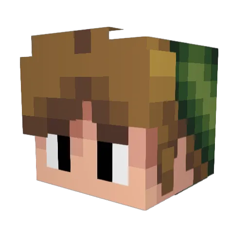 Zeyuro Minecraft avatar head, 3D render