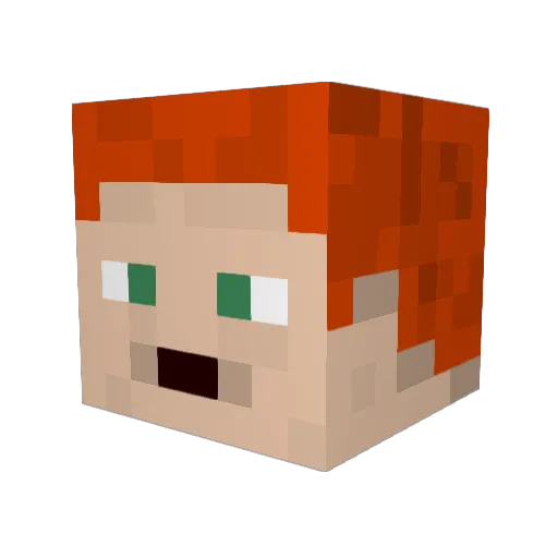 Zeznix Minecraft avatar head, 3D render