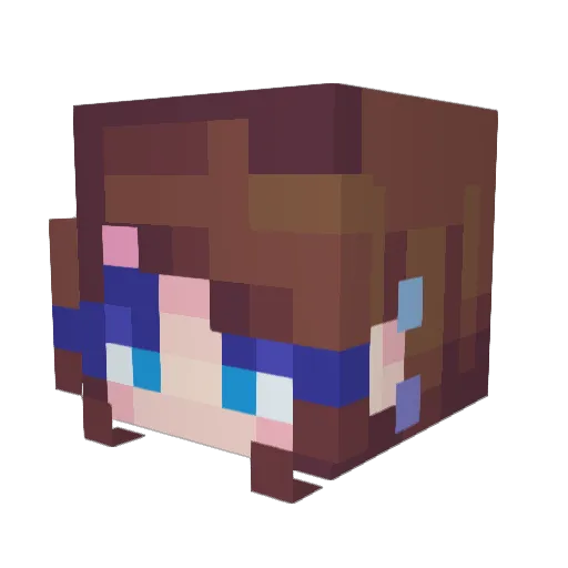 Zglaana Minecraft avatar head, 3D render